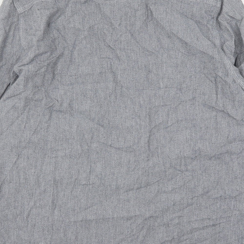 Morley Mens Grey  Cotton  Button-Up Size L Collared