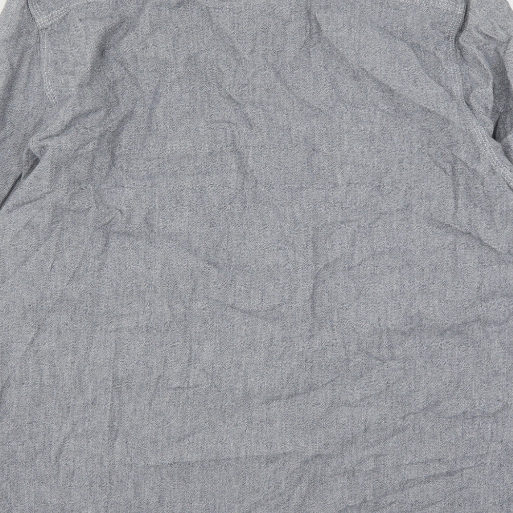 Morley Mens Grey  Cotton  Button-Up Size L Collared