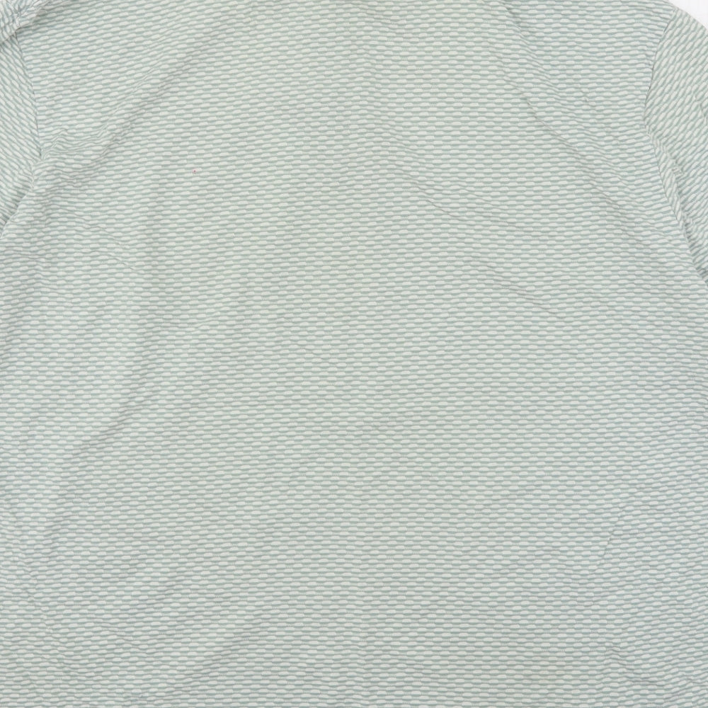 NEXT Mens Green Geometric Cotton  Polo Size 2XL Collared