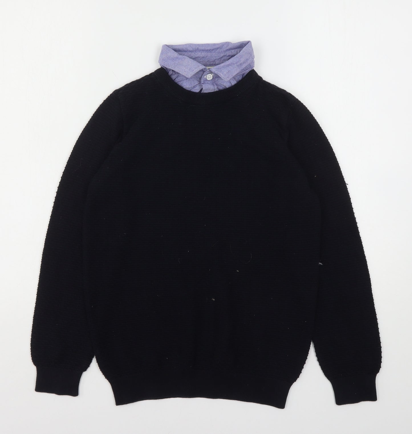 NEXT Boys Blue Collared  Cotton Pullover Jumper Size 11 Years