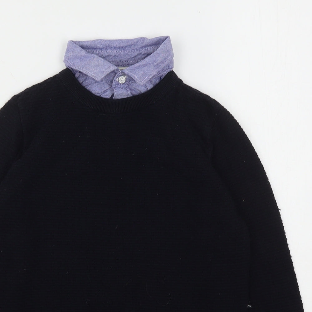 NEXT Boys Blue Collared  Cotton Pullover Jumper Size 11 Years