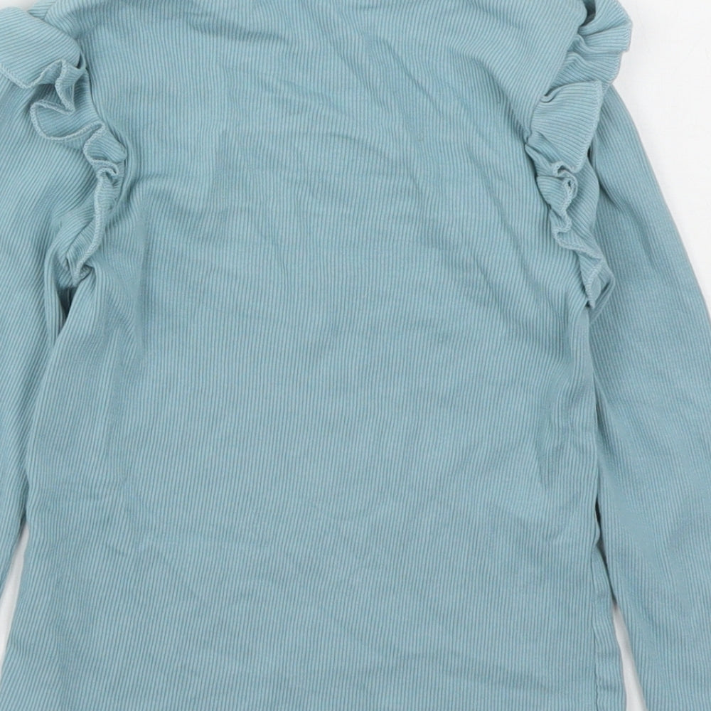 George Girls Green  Cotton Basic T-Shirt Size 5-6 Years Round Neck