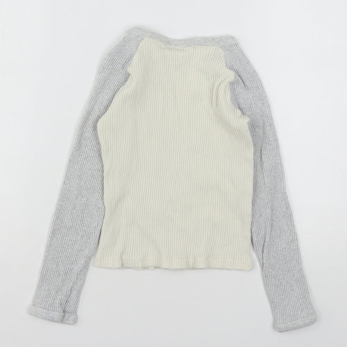 Zara Girls Multicoloured  Cotton Basic T-Shirt Size 10 Years Round Neck