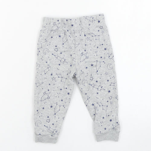 F&F Boys Grey  Cotton Jogger Trousers Size 9-12 Months  Pullover - Constellations