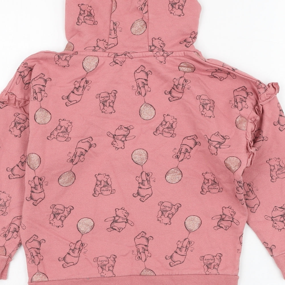Primark Girls Pink  Cotton Pullover Hoodie Size 5-6 Years  Pullover - Winnie The Pooh