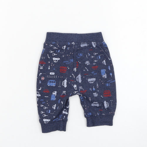 George Boys Blue  Cotton Jogger Trousers Size 0-3 Months  Pullover - Vehicle