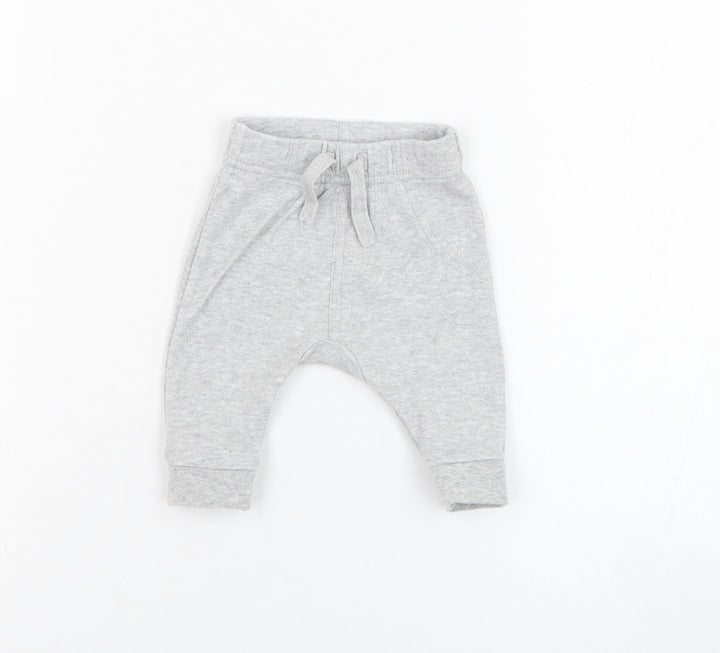 George Baby Grey Cotton Jogger Trousers One Size Pullover