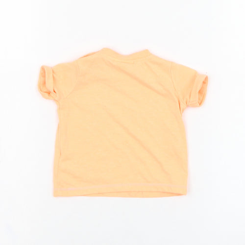 NEXT Boys Orange  Cotton Basic T-Shirt Size 0-3 Months Round Neck Pullover - Crocodile