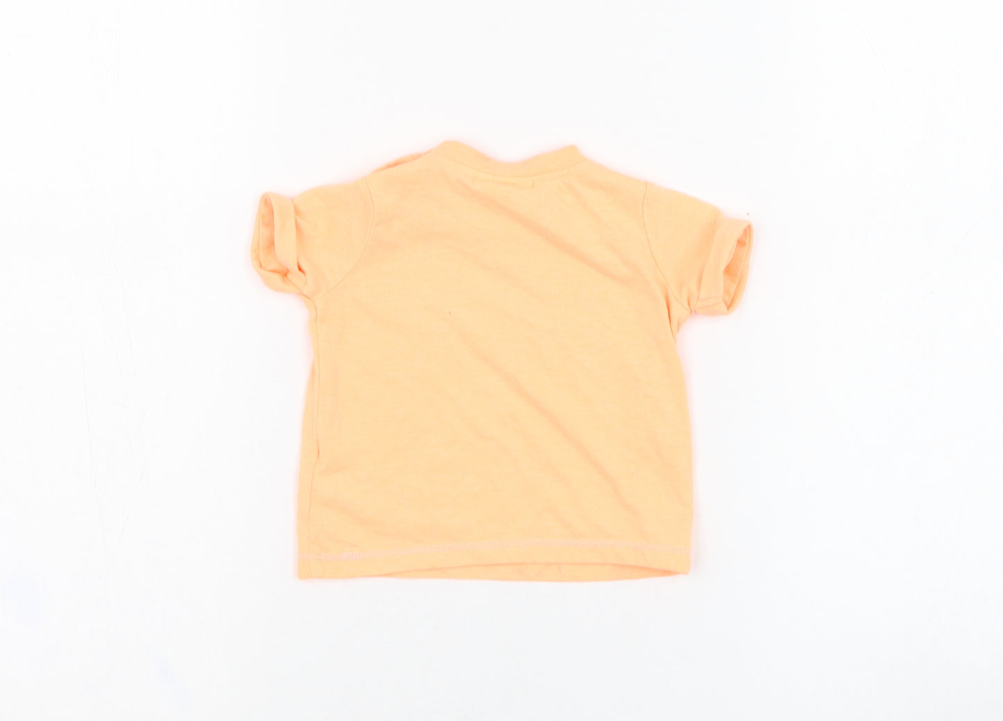 NEXT Boys Orange  Cotton Basic T-Shirt Size 0-3 Months Round Neck Pullover - Crocodile