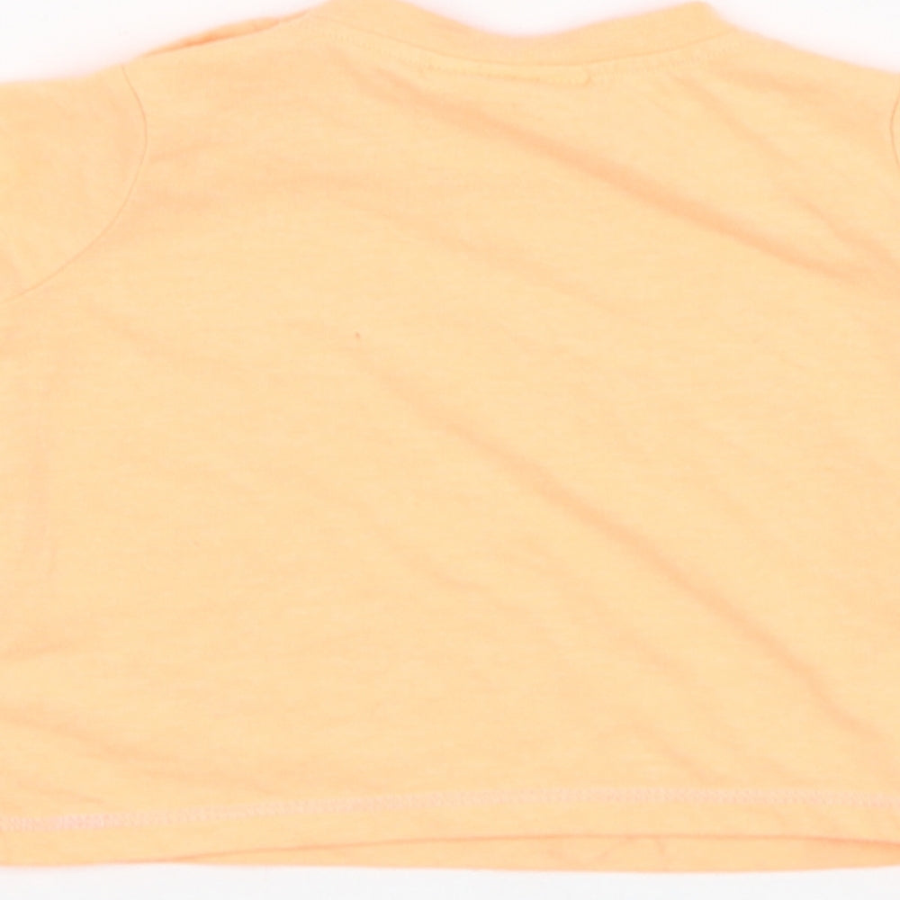 NEXT Boys Orange  Cotton Basic T-Shirt Size 0-3 Months Round Neck Pullover - Crocodile
