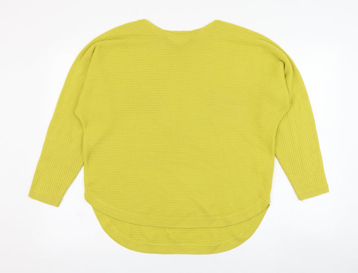 Principles Womens Yellow Round Neck  Acrylic Pullover Jumper Size 14
