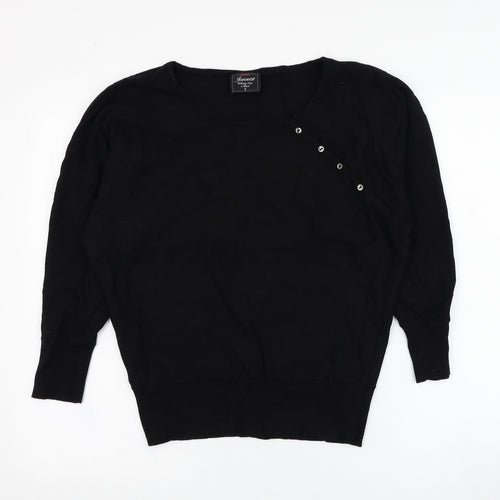 Jeanswest Womens Black Round Neck  Rayon Pullover Jumper Size S