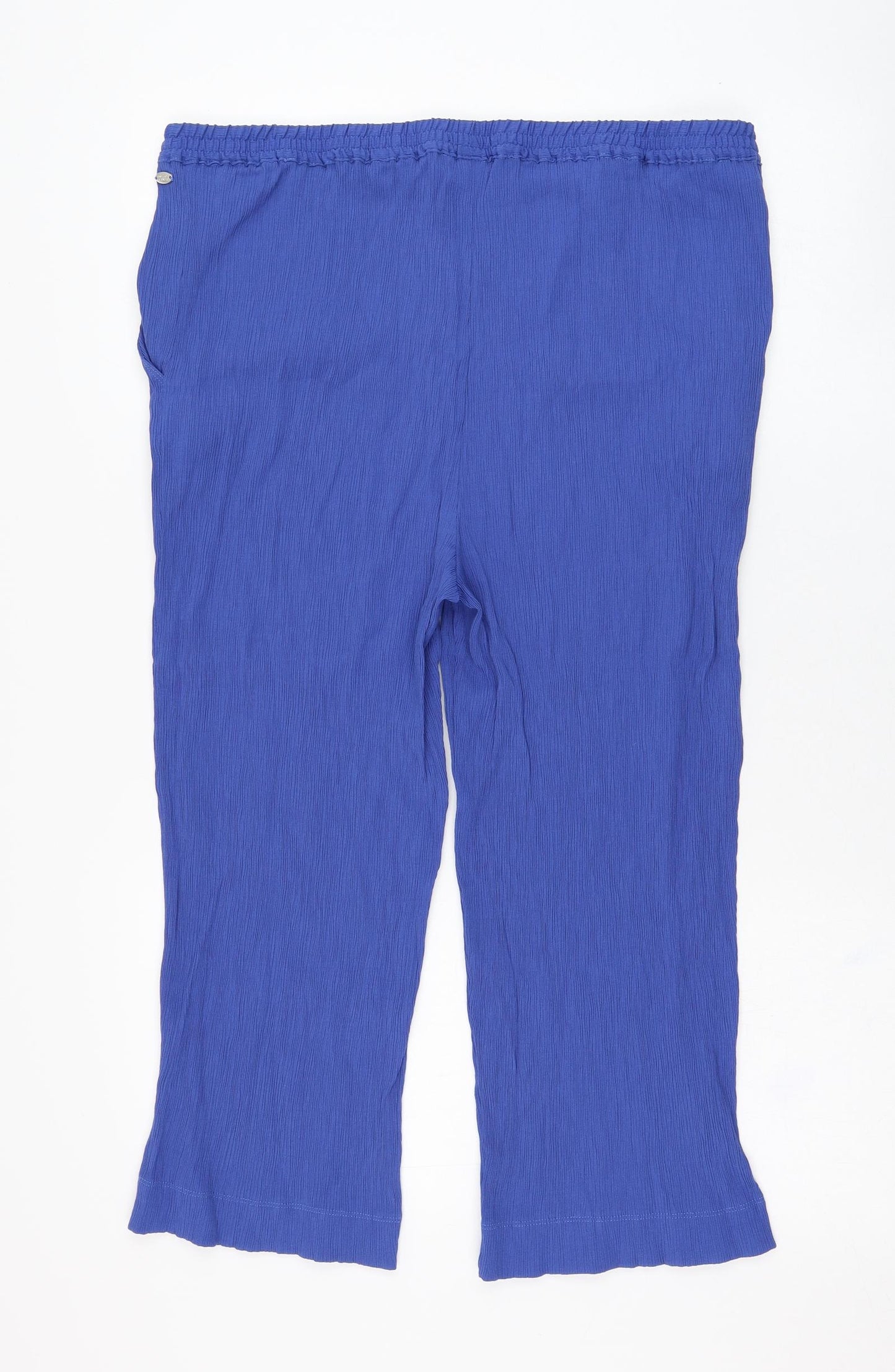 Tigi Womens Blue  Viscose Cropped Trousers Size 18 L20 in Regular
