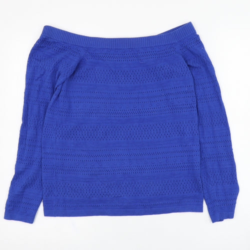 Dorothy Perkins Womens Blue Square Neck  Polyester Pullover Jumper Size 10