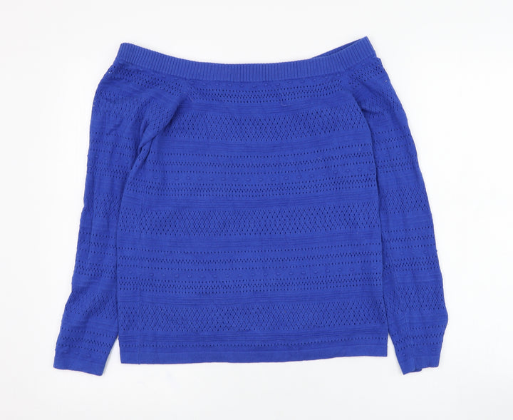 Dorothy Perkins Womens Blue Square Neck  Polyester Pullover Jumper Size 10