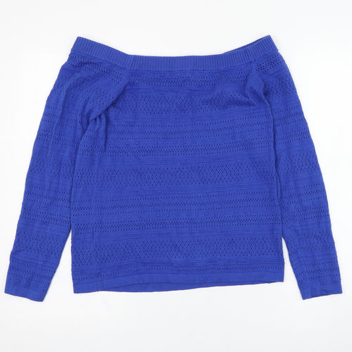 Dorothy Perkins Womens Blue Square Neck  Polyester Pullover Jumper Size 10