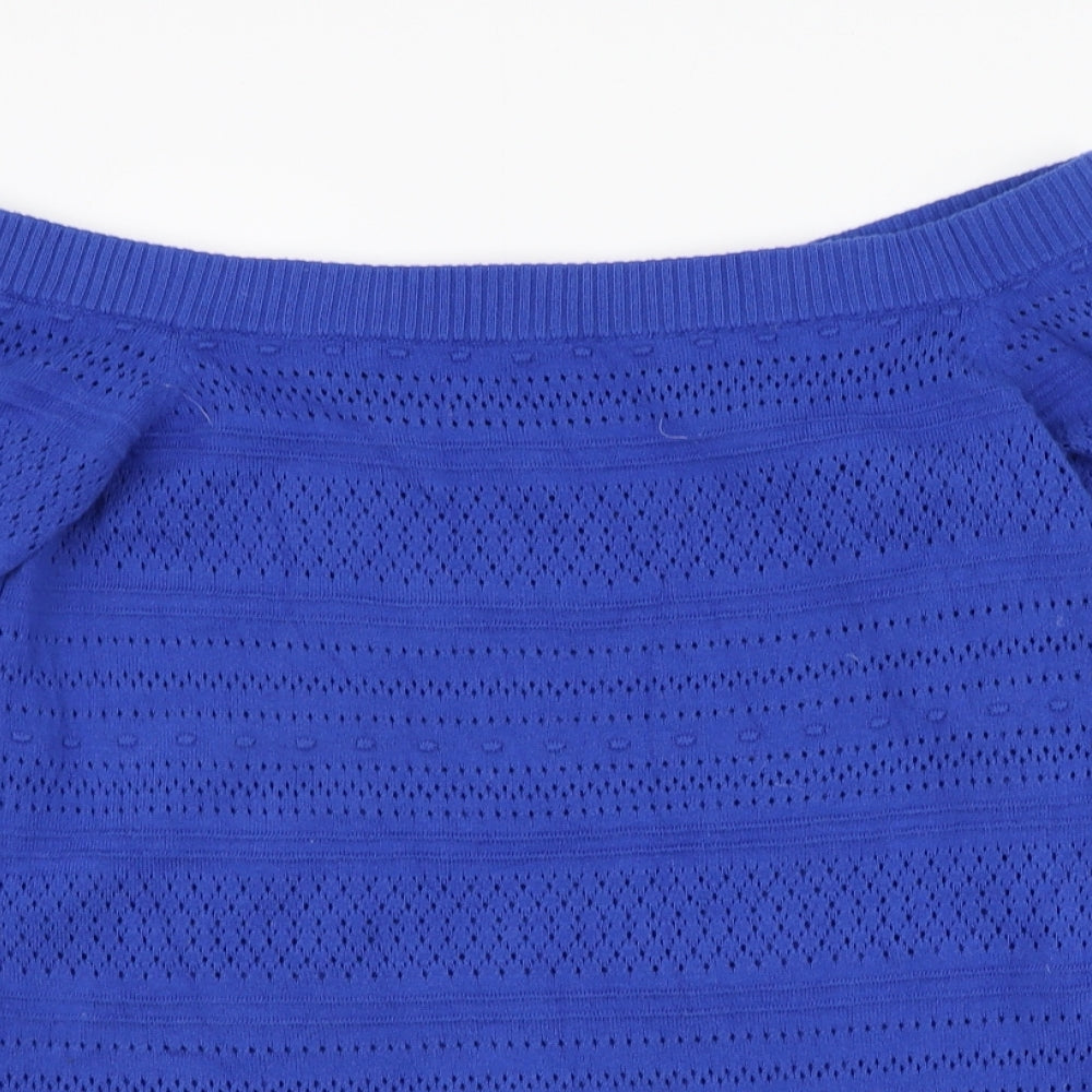 Dorothy Perkins Womens Blue Square Neck  Polyester Pullover Jumper Size 10
