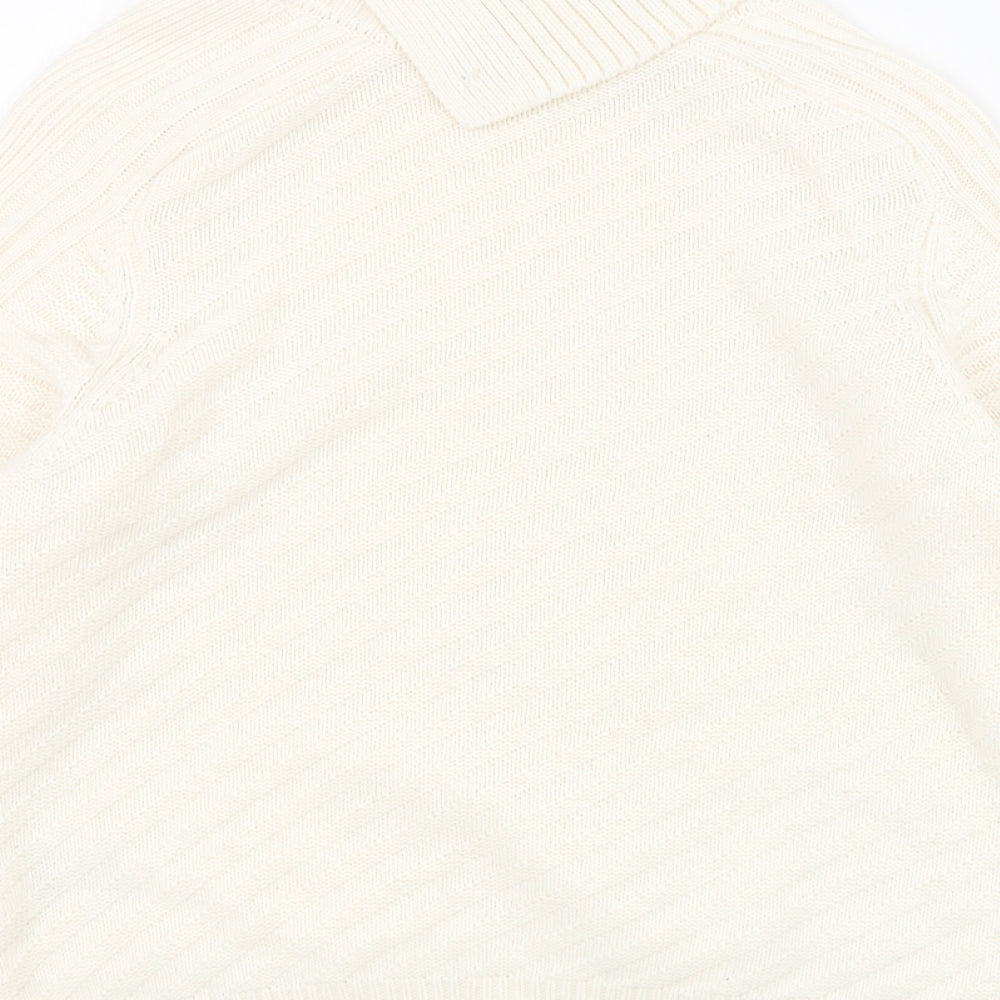 Marks and Spencer Womens Ivory Roll Neck  Acrylic Pullover Jumper Size S