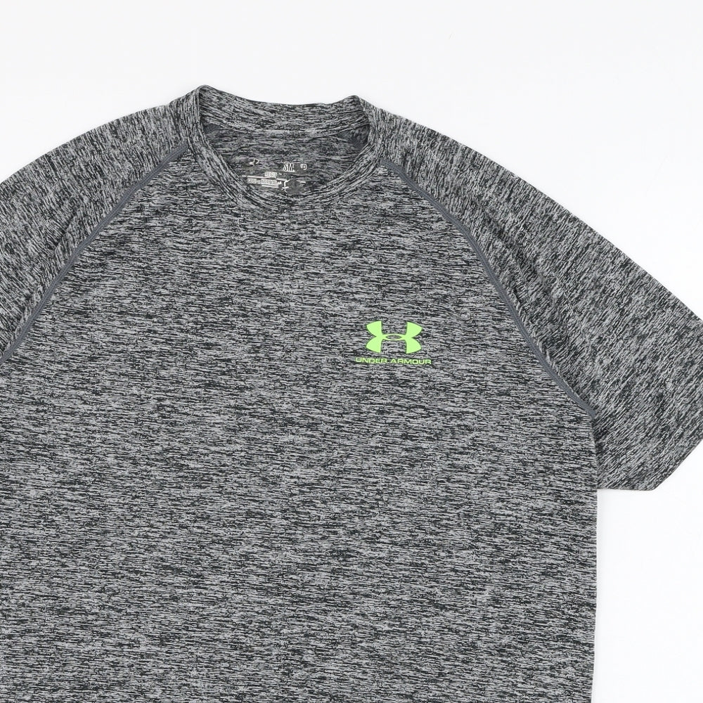 Under armour Mens Grey  Polyester Basic T-Shirt Size S Round Neck Pullover