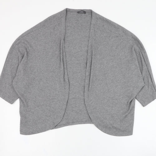 Yessica Womens Grey Round Neck  Polyester Cardigan Jumper Size S