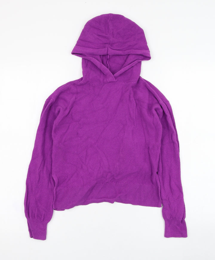 Gap Girls Purple Cotton Pullover Hoodie Size M Pullover