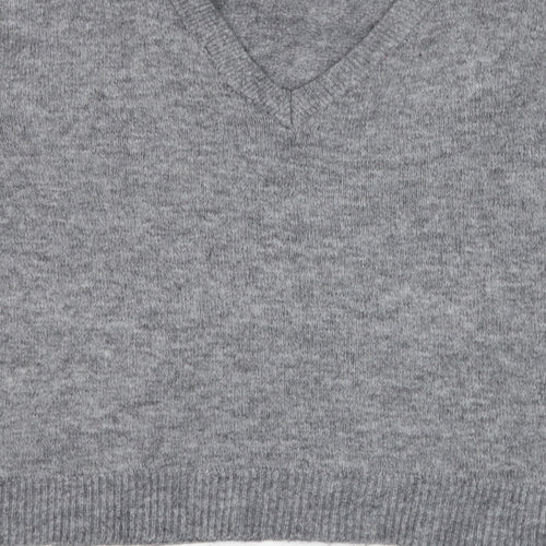 VERO MODA Womens Grey Round Neck  Acrylic Pullover Jumper Size L