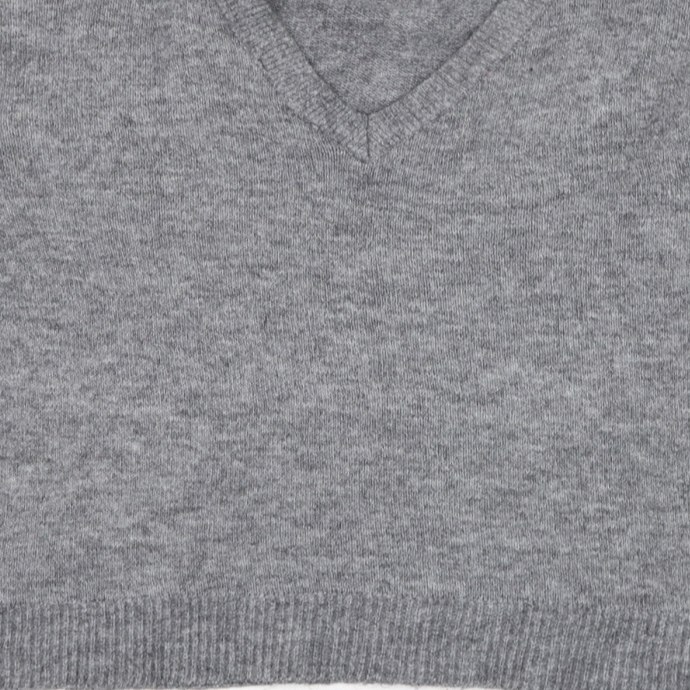 VERO MODA Womens Grey Round Neck  Acrylic Pullover Jumper Size L