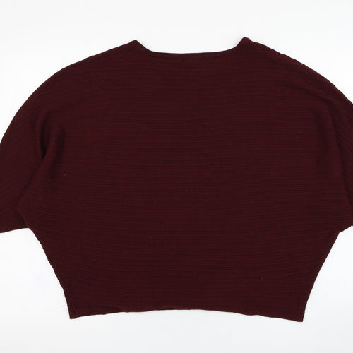 F&F Womens Red Round Neck  Polyester Pullover Jumper Size 10