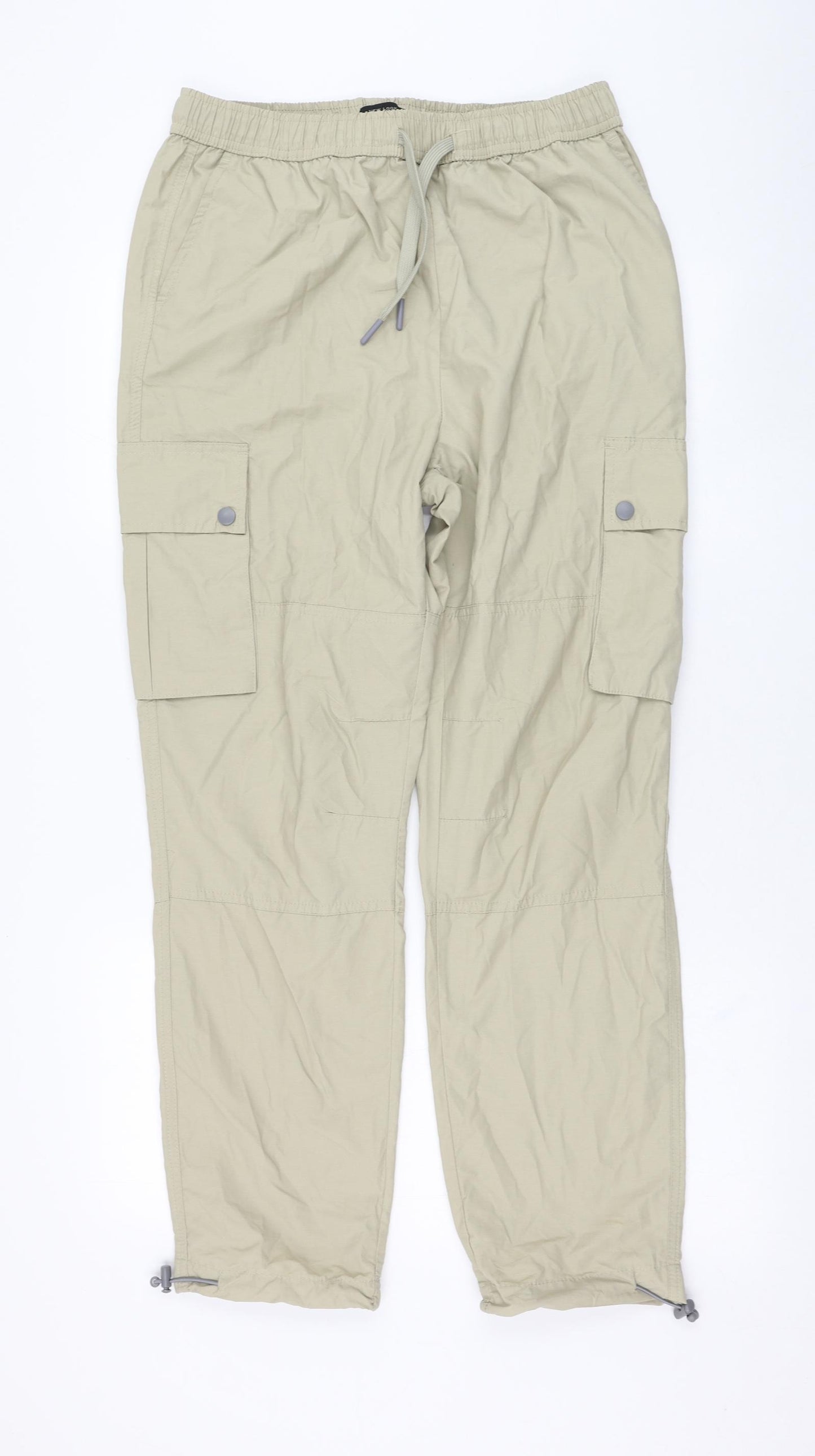 New Look Mens Green  Cotton Cargo Trousers Size M L28 in Regular