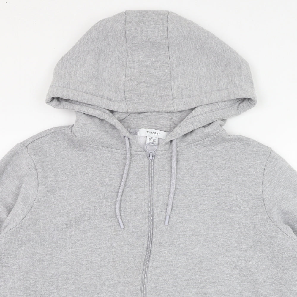 Primark Womens Grey  Cotton Full Zip Hoodie Size 18  Zip