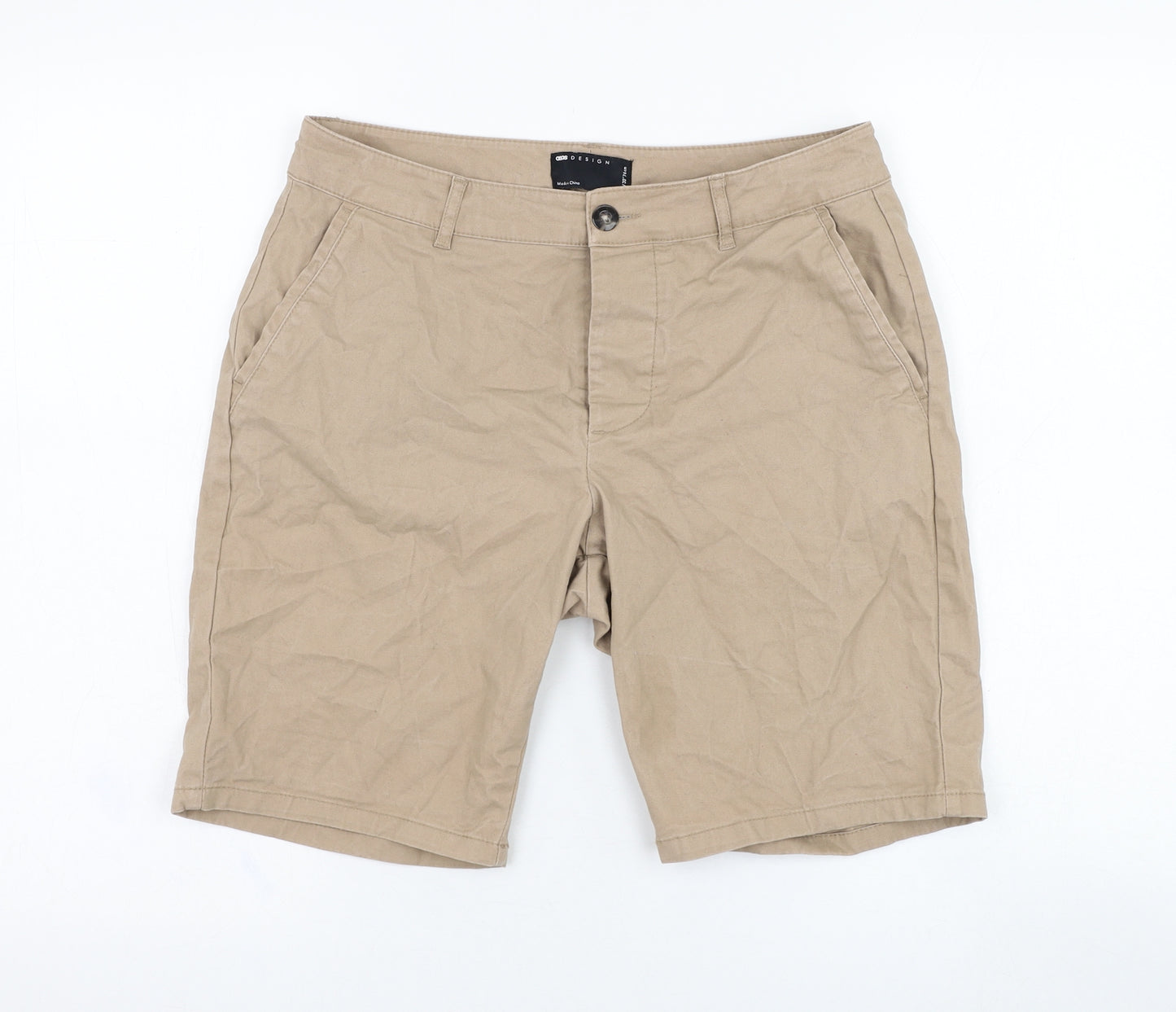 ASOS Mens Brown  Cotton Chino Shorts Size 30 L9 in Regular Zip