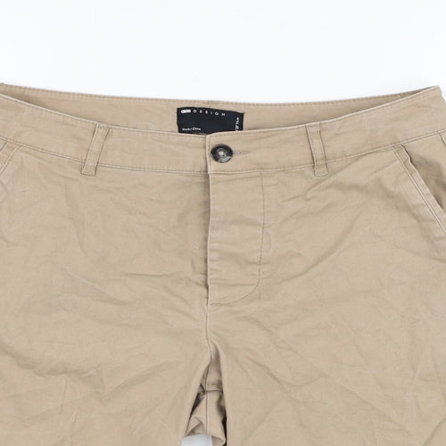 ASOS Mens Brown  Cotton Chino Shorts Size 30 L9 in Regular Zip