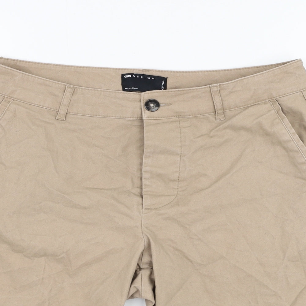 ASOS Mens Brown  Cotton Chino Shorts Size 30 L9 in Regular Zip