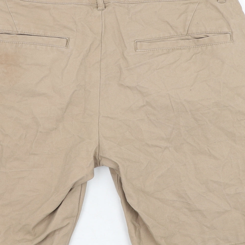 ASOS Mens Brown  Cotton Chino Shorts Size 30 L9 in Regular Zip