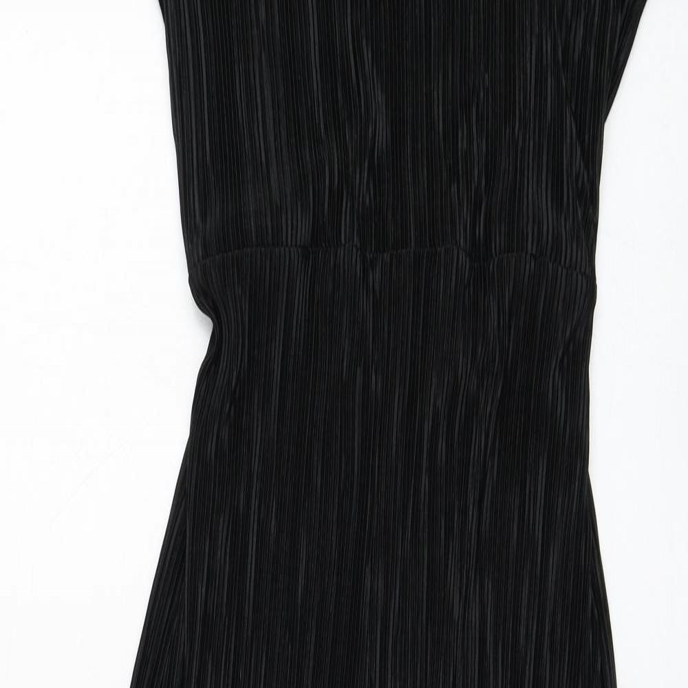 Preworn Womens Black  Polyester Jumpsuit One-Piece Size 8 L22 in Tie