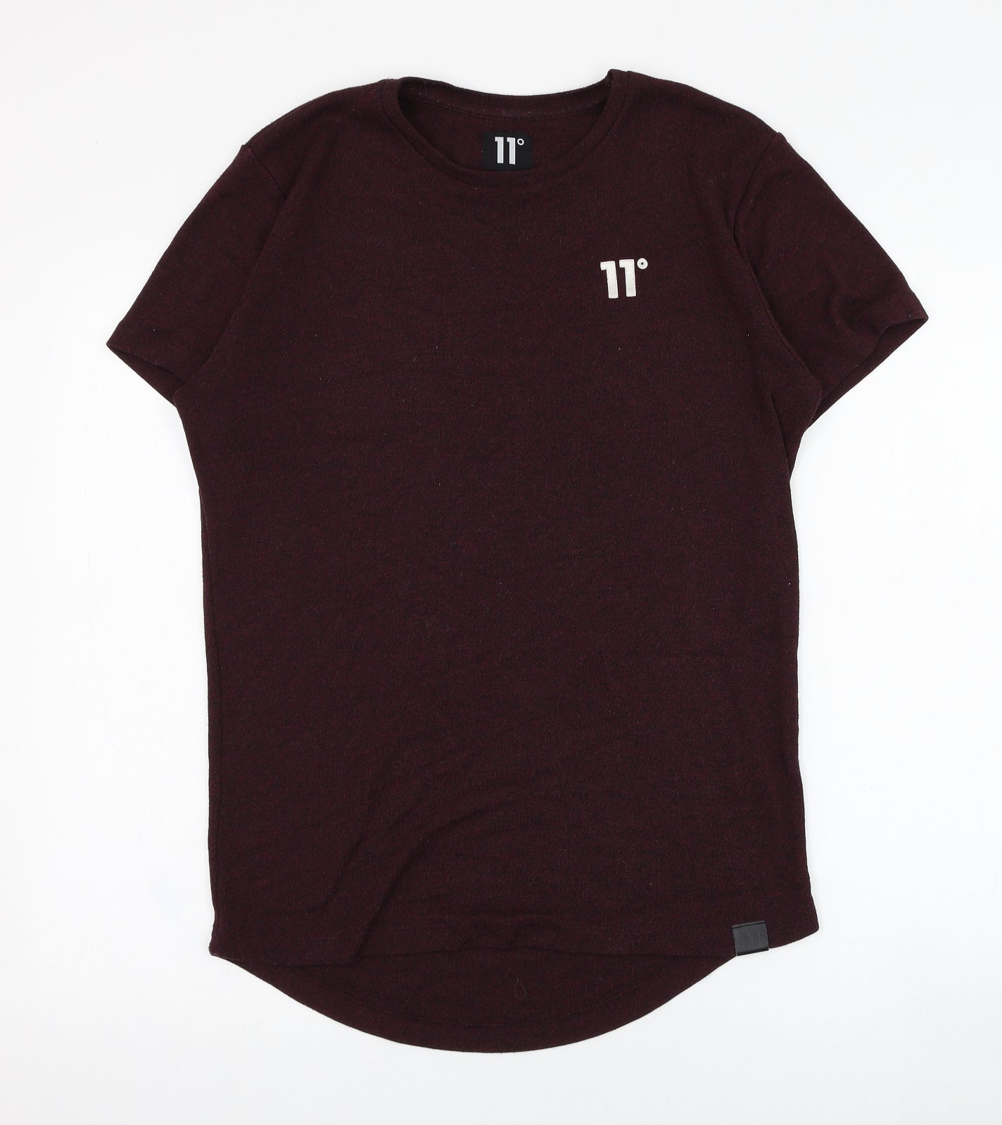 11 degrees Mens Purple  Polyester  T-Shirt Size S Round Neck