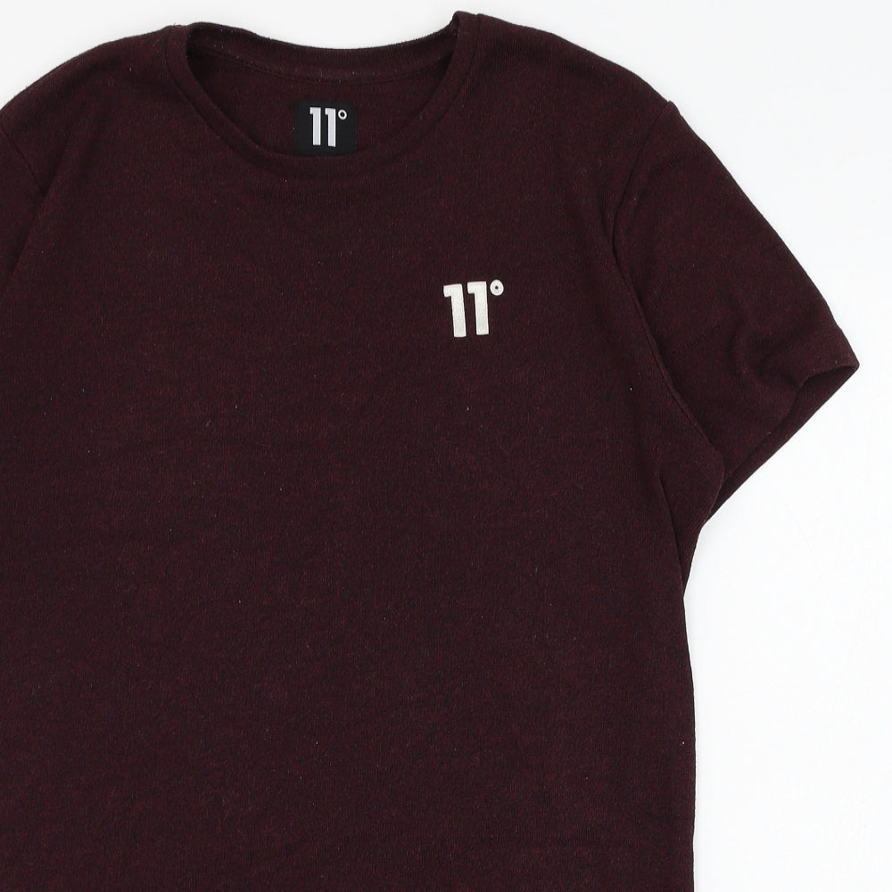 11 degrees Mens Purple  Polyester  T-Shirt Size S Round Neck