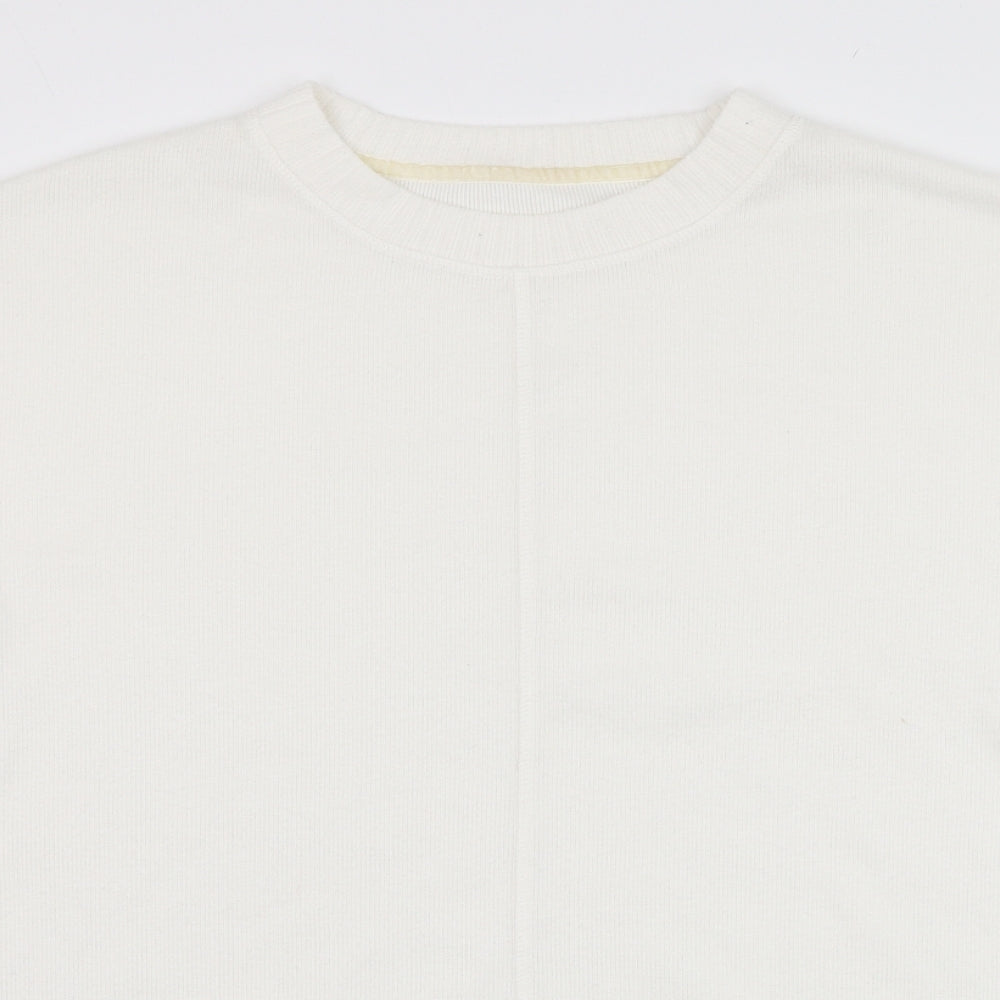 Dunnes Stores Womens Ivory Round Neck  Polyester Pullover Jumper Size 8