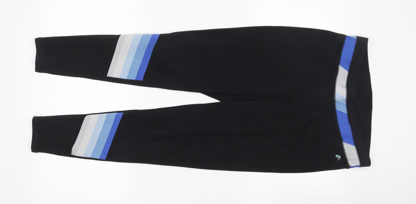 F&F Womens Black  Polyester Track Pants Leggings Size M L26 in Regular