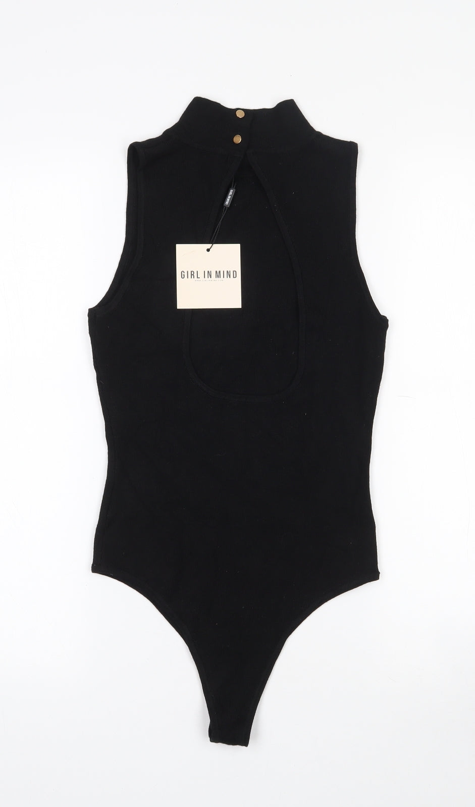 Girl in Mind Womens Black  Viscose Bodysuit One-Piece Size S   - S/M