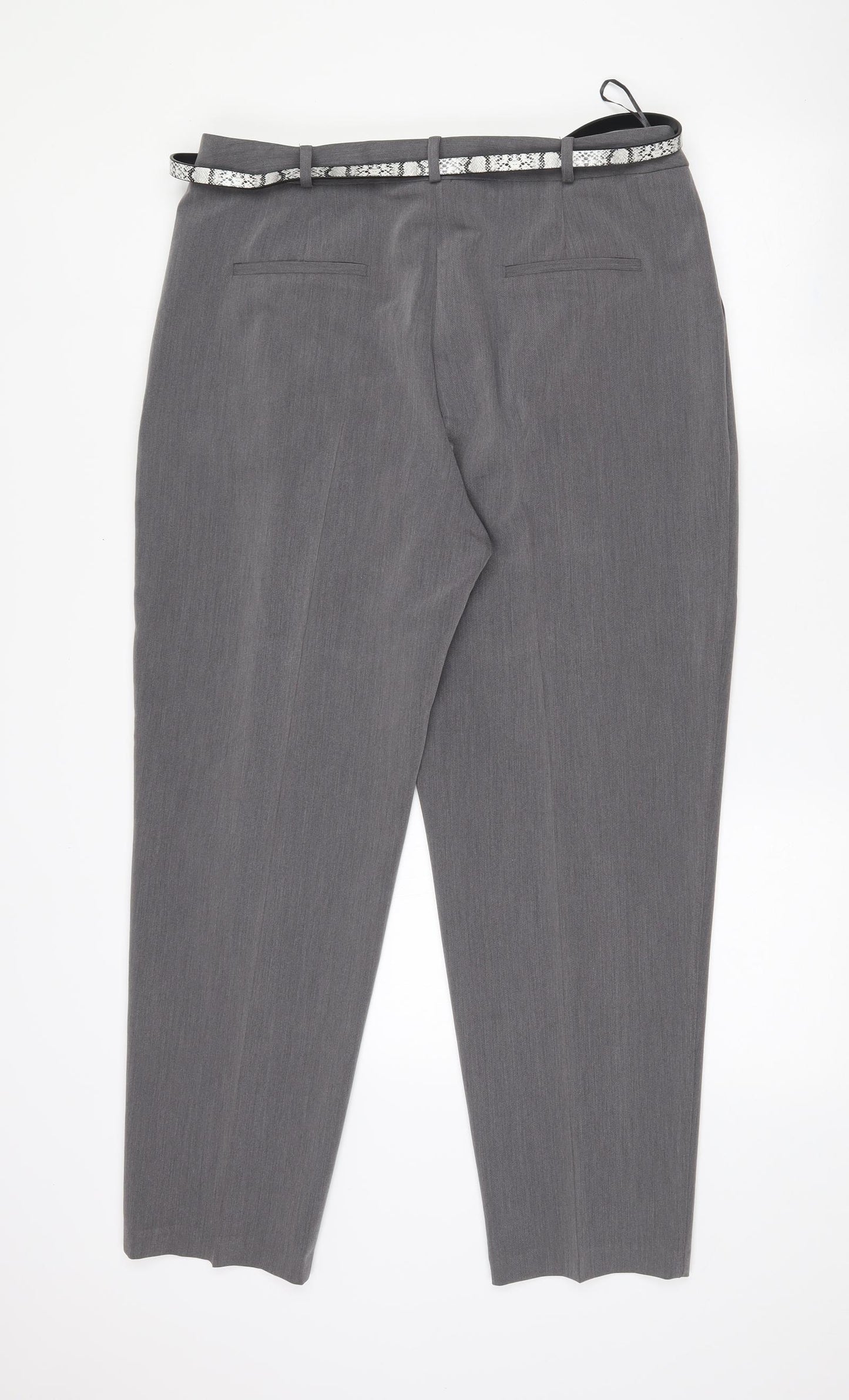 Oasis Womens Grey  Polyester Dress Pants Trousers Size 16 L28 in Regular Zip