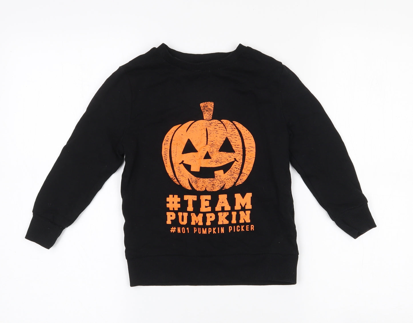 George Boys Black  Cotton Pullover Sweatshirt Size 4-5 Years   - Halloween