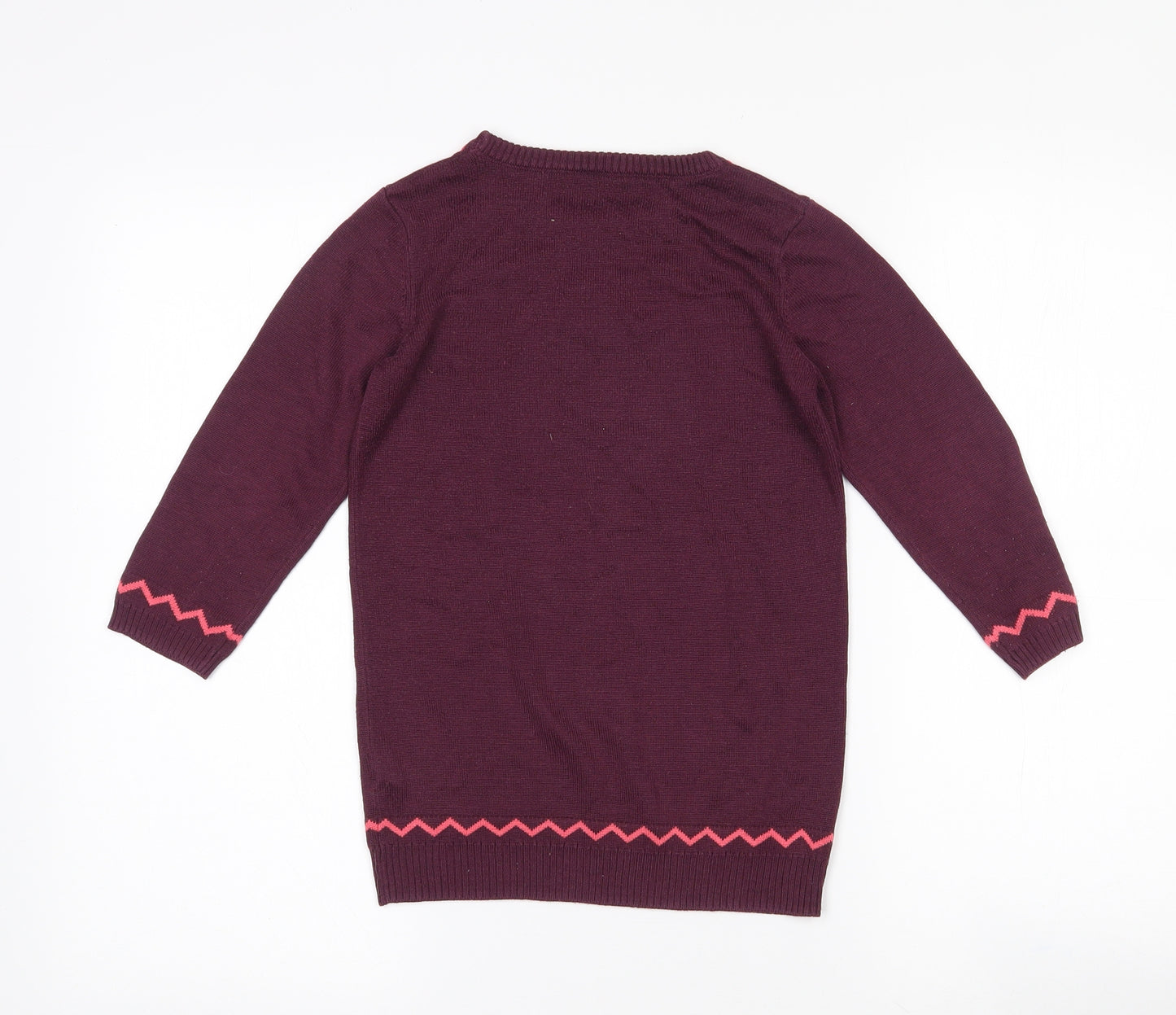Nutmeg Girls Purple  Acrylic Jumper Dress  Size 4-5 Years  Crew Neck