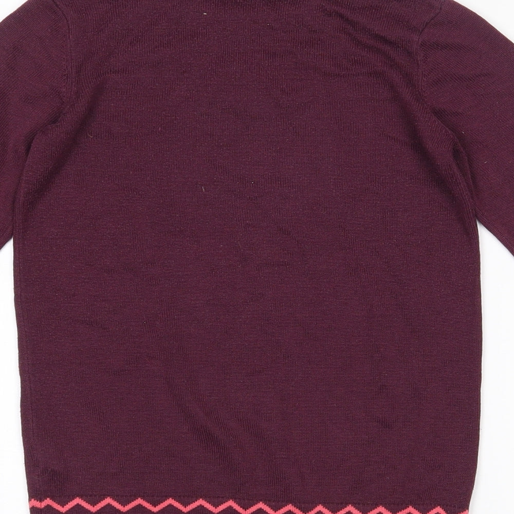 Nutmeg Girls Purple  Acrylic Jumper Dress  Size 4-5 Years  Crew Neck