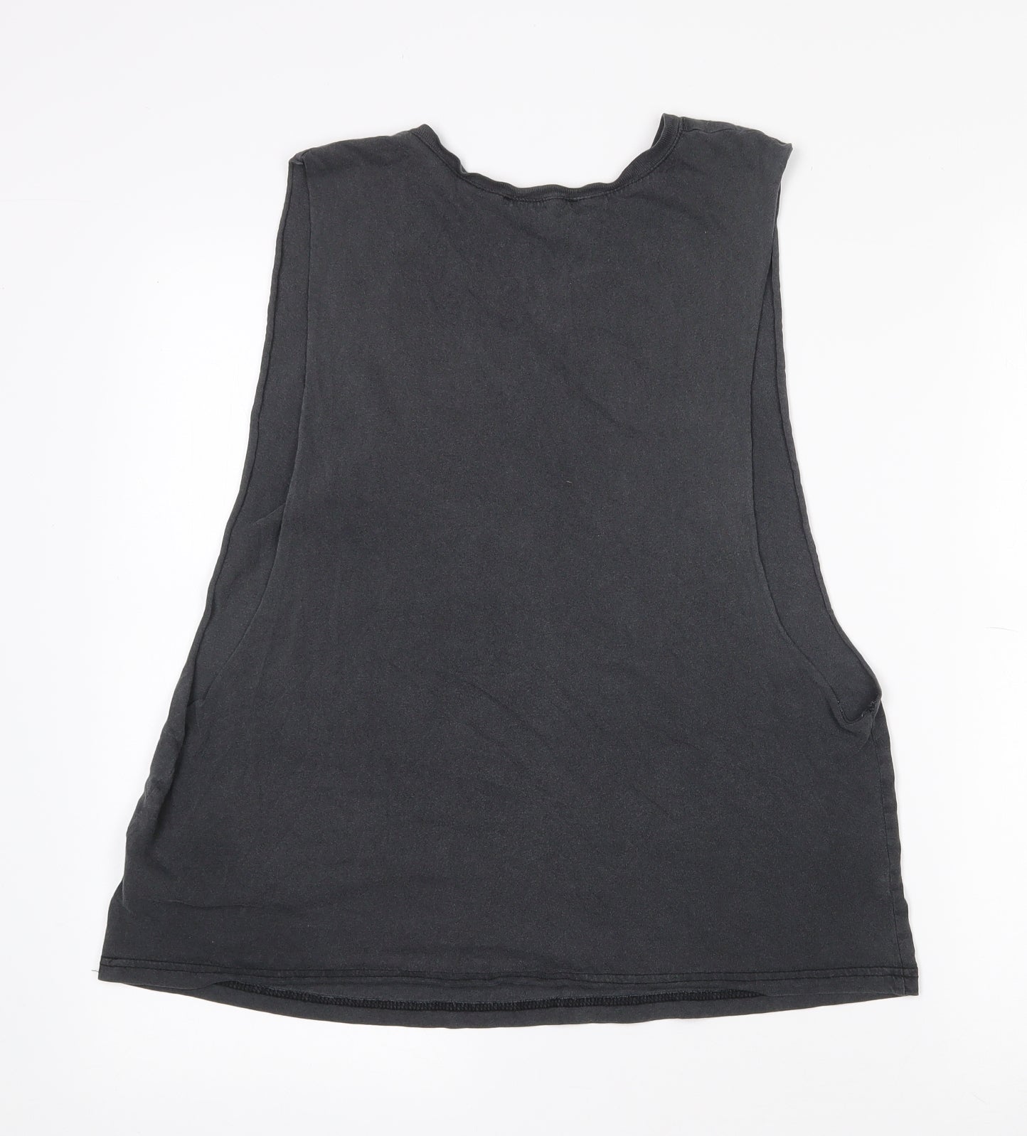New Look Womens Black  Cotton Basic Tank Size 12 Crew Neck