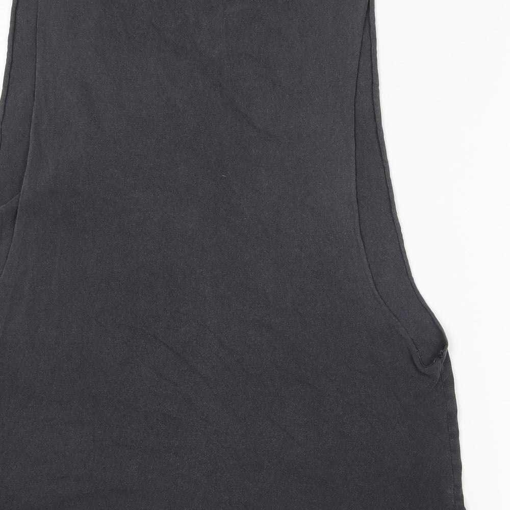 New Look Womens Black  Cotton Basic Tank Size 12 Crew Neck