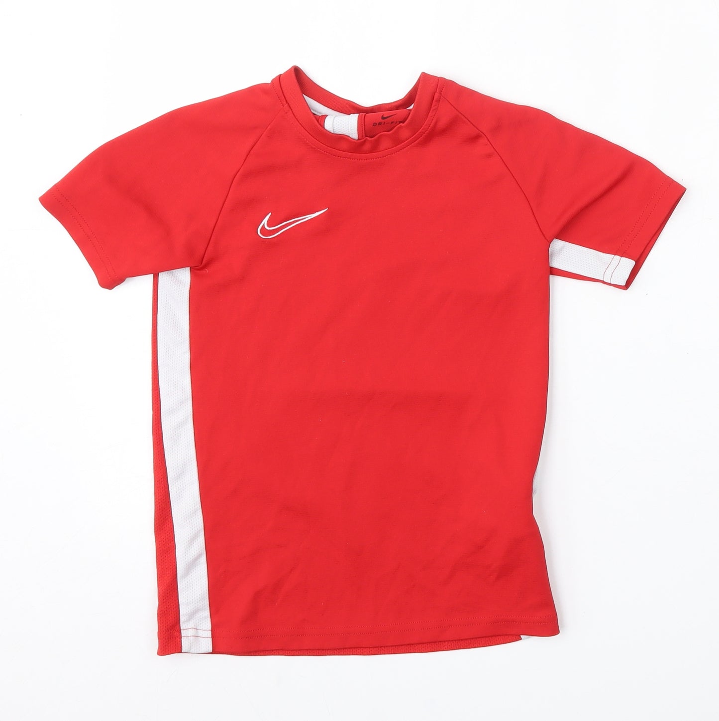 Nike Boys Red  Polyester Basic T-Shirt Size 8-9 Years Round Neck