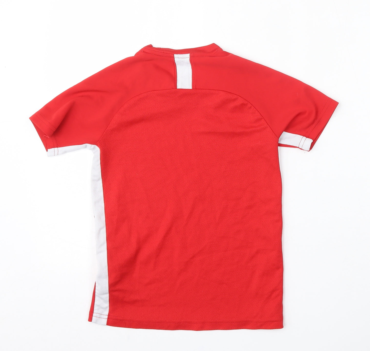 Nike Boys Red  Polyester Basic T-Shirt Size 8-9 Years Round Neck