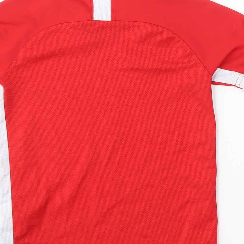 Nike Boys Red  Polyester Basic T-Shirt Size 8-9 Years Round Neck