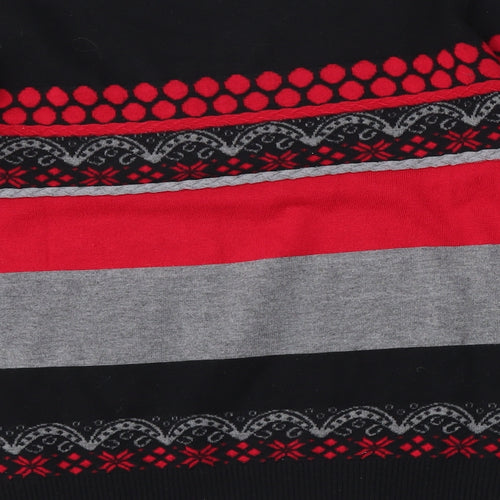 Moda Impression Womens Multicoloured Round Neck Geometric Cotton Pullover Jumper Size M